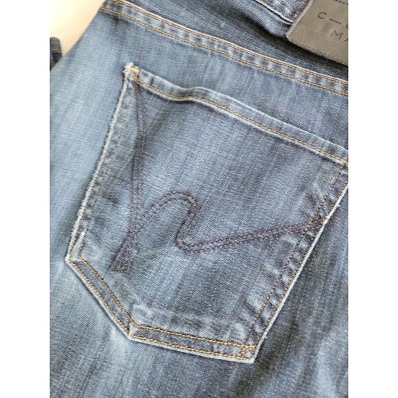 Citizens Humanity Mens Jeans 37x28.5 Straight Distressed Dark Blue Mid Rise USA - Picture 3 of 16